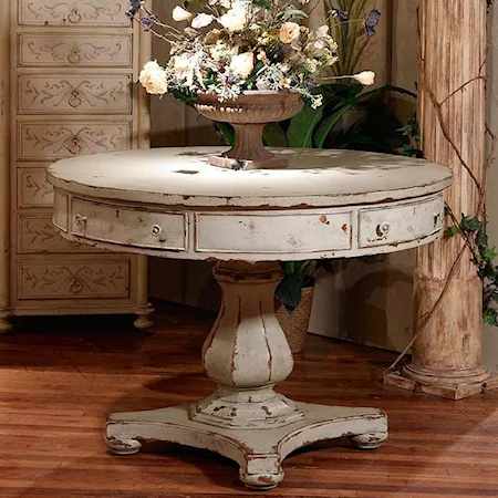 Pedestal Hall Table with 4 Drawers